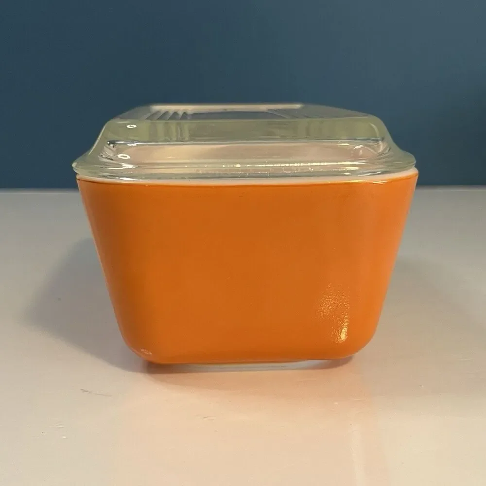 Vtg PYREX Autumn Harvest Wheat Refrigerator Dish 502 With Lid Made In USA *HTF